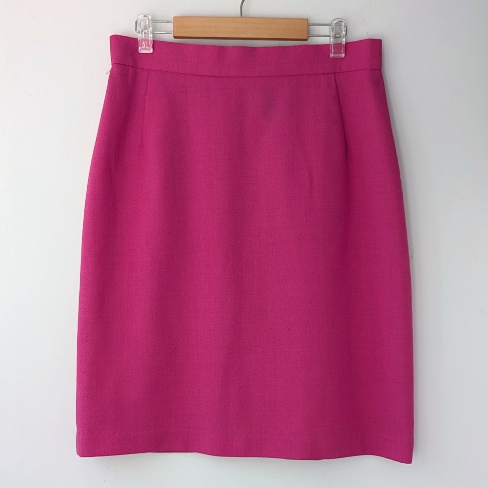 Vintage Wool Pink Pencil Skirt